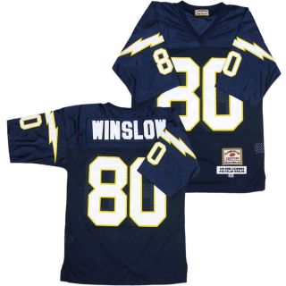 Kellen Winslow #80 San Diego Chargers Throwback Navy Sewn Mens Size 