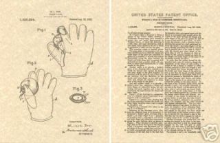 1922 Bill Doak Baseball Glove Rawlings US Patent Mitt