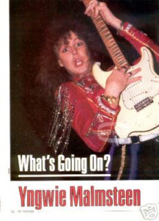 Yngwie Malmsteen Magazine Pinup 80s Metal Guitar Strat