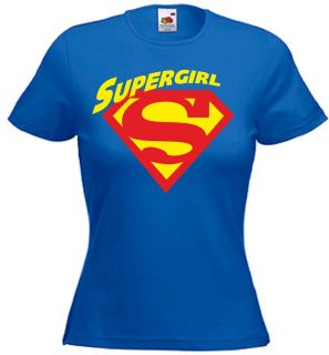 Superman Supergirl T Shirt Lady Fit XS s M L XL FÜR Damen