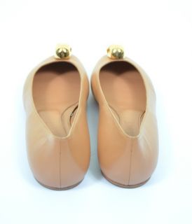 Alexander McQueen Beige Leather Skull Ballet Flats Pumps Shoes UK 5 US 