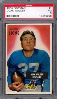 1955 Bowman 1 Doak Walker Lions PSA 3 298583