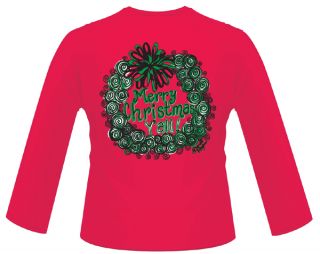 Southern Inspriational COUTURE womans shirt Red Merry Christmas Yall 