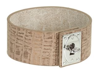 Fossil Wide Turn Link Leather Wrap Bracelet    