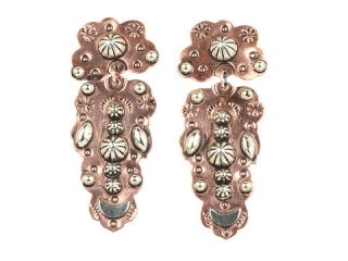 gypsy soule silver and copper 2 piece drop earrings $