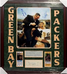 Green Bay Packers Memorabilia Display with Lombardi Autograph PSA DNA 
