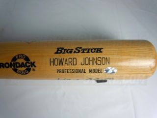 Howard Johnson game issued baseball bat has been nicely signed by Hall 