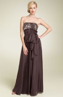 ABS Allen Schwartz Sequined Strapless Dress Gown Sz 2