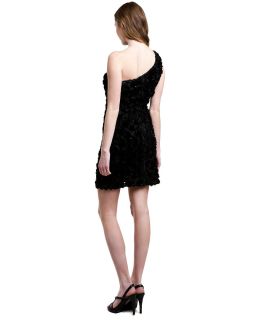 abs black rosette one shoulder dress $ 365 00 $