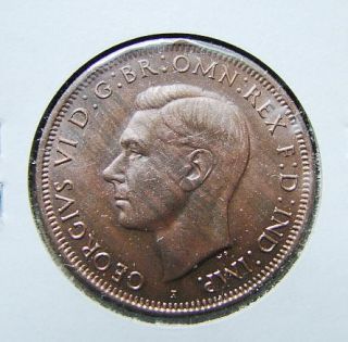Australia 1942 I 1 Penny Bronze Coin King Georgivs VI