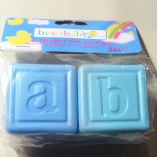 Best Baby Alphabet Toy Blocks 2 Pcs Green Blue Plastic 2 Non Toxic 
