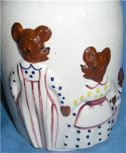 Vintage Abingdon 3 Bears Cookie Jar Handpainted Bears in Relief