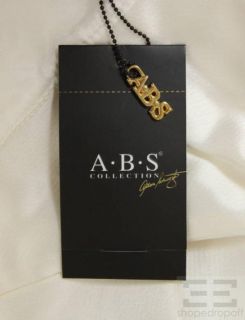 ABS Allen Schwartz Ivory Sleeveless Evening Dress Size 8 NEW