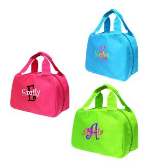 Personalized Lunch Tote Bag Girls School Lunchbox Free Monogram Pink 