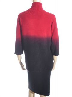 Elementz 3 4 Sleeve Cowl Neck Red Women Sweater Sz 2X