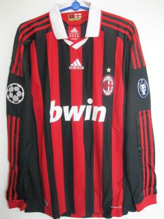 BNWT AC Milan Home Champions League Long Sleeve Football Soccer Jersey 