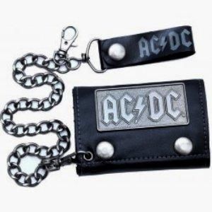AC DC ACDC NEW Leather Chain Wallet Back in Black Off Lic Import