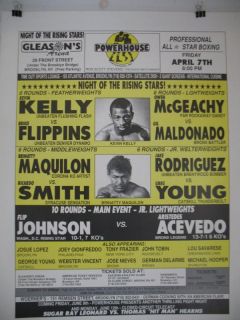 1989 Kevin Kelley vs Bruce Flippins on Site Boxing Poster Jake 