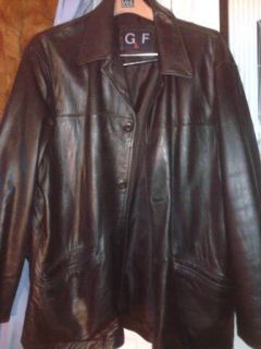 Mens Genuine Leather G & F Thermolite Plus Lined Jacket Coat Sz (L 