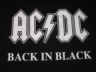 AC DC Back in Black T Shirt Classic Rock Tee New szL