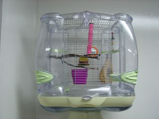 Acrylic Vision model 110 bird cage with stand and acceseriories