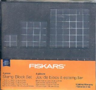 fiskars acrylic stamp block set of 4 sizes clear