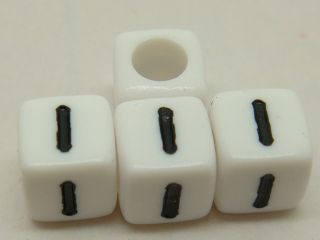 260pcs Cube Alphabet Single Letter I Loose Acrylic Beads 6mm Bsb22 