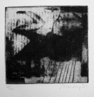 Norman Ackroyd Black Form 1968 Print Solvent Transfer Photo Etching 