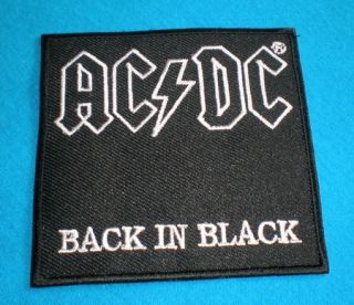 AC DC Back in Black Heavy Metal Band Patch Free Shipring