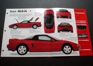 1993 Acura NSX Photos Facts Specs Imp Brochure