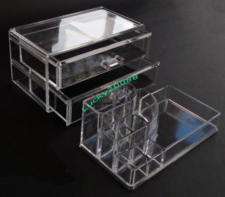  Acrylic Makeup Case Jewelry Storage Cube Drawers Cosmetic Organizer 
