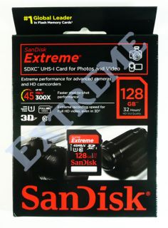 SanDisk 128GB 128G Extreme SDXC SDHC SD UHS I UHS 1 HD Video 45MB s 