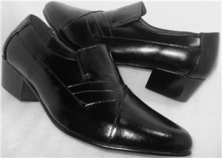 italo men s shoes black cuban heel slip on
