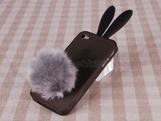 Lovely Cute Bunny Rabit Ear Silicon Gel Skin Cover Case for iPhone 4 