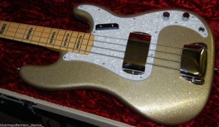 Fender Adam Clayton Masterbuilt Precision P Bass Gold Sparkle RARE 