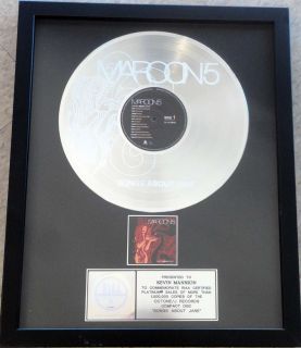 RIAA Maroon 5 Songs About Jane Platinum Record Award Adam Levine