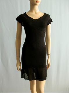 Zac Posen for Target Black Pointelle Stretch Knit Bodycon Dress XS 