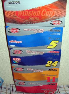 24 Action NASCAR Collectibles Lot of 5 Winston Cup Victory Lap Cars 