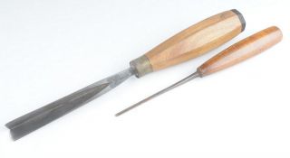 2pc SJ Addis Wood Carving Tools Large V Parting Chisel
