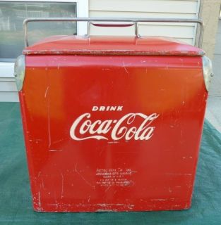 Vintage Acton Mfg Co Coca Cola Cooler with Tray Ice Pick Opener all 