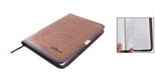 Brown Faux Leather Cover Phone Number Address List Book