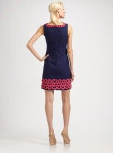 Lilly Pulitzer Adelson Bright Navy Dress 10 12 Pink Lace Jacquard 