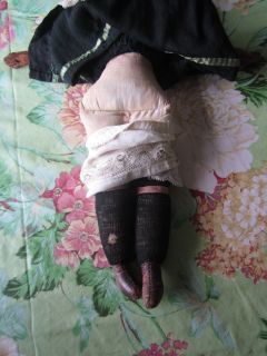 Antique China Head Civil War Era Leather Arms Leather Shoes Doll 15 