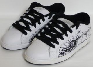 Adio Eugene re White Black Graffiti Skateboard Shoes New in Box F79970 