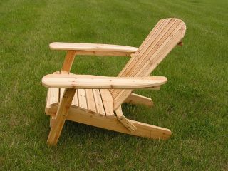 Deluxe White Cedar Adirondack Folding Chair Natural