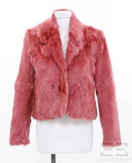 Adrienne Landau Salmon Pink Lambs Fur Jacket Size Medium