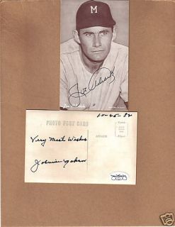 Joe Adcock 1957 Braves Signed 1947 66 Exhibit Card JSA