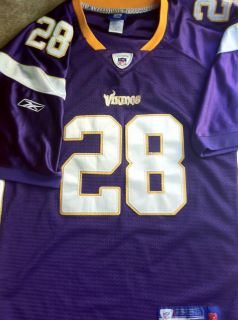 Adrian Peterson Minnesota Vikings Reebok XL Size 52 Purple Sewn Jersey 