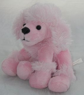 Animal Adventure Plush Pink Poodle Dog Beanbag Sits 5 Furry Fuzzy 