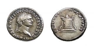 RARE Vespasian Two Capricorns Roman Silver Denarius Coin Under Titus 